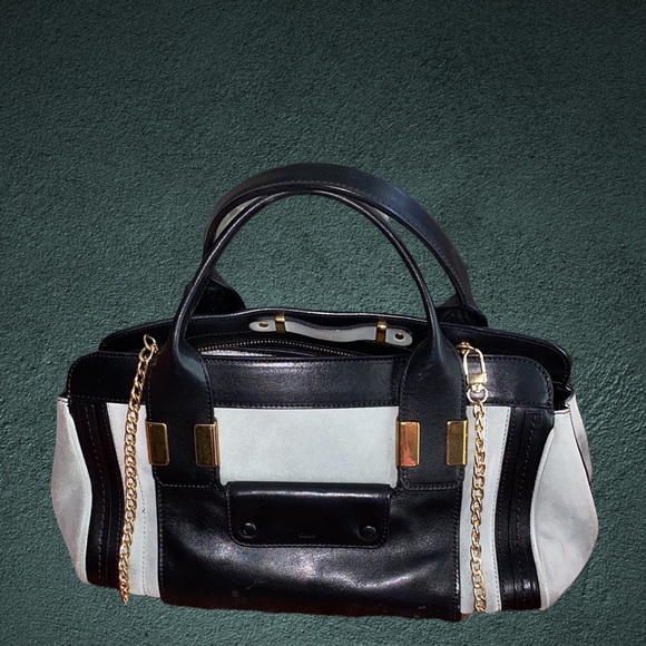 Chloe Handbags - Elegant Black and Mint Women's Handbag